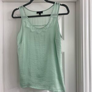 The Limited Mint Green Lace Trim Tank Top